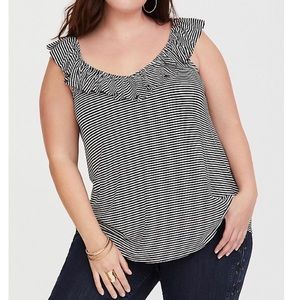 Torrid black and white striped tank